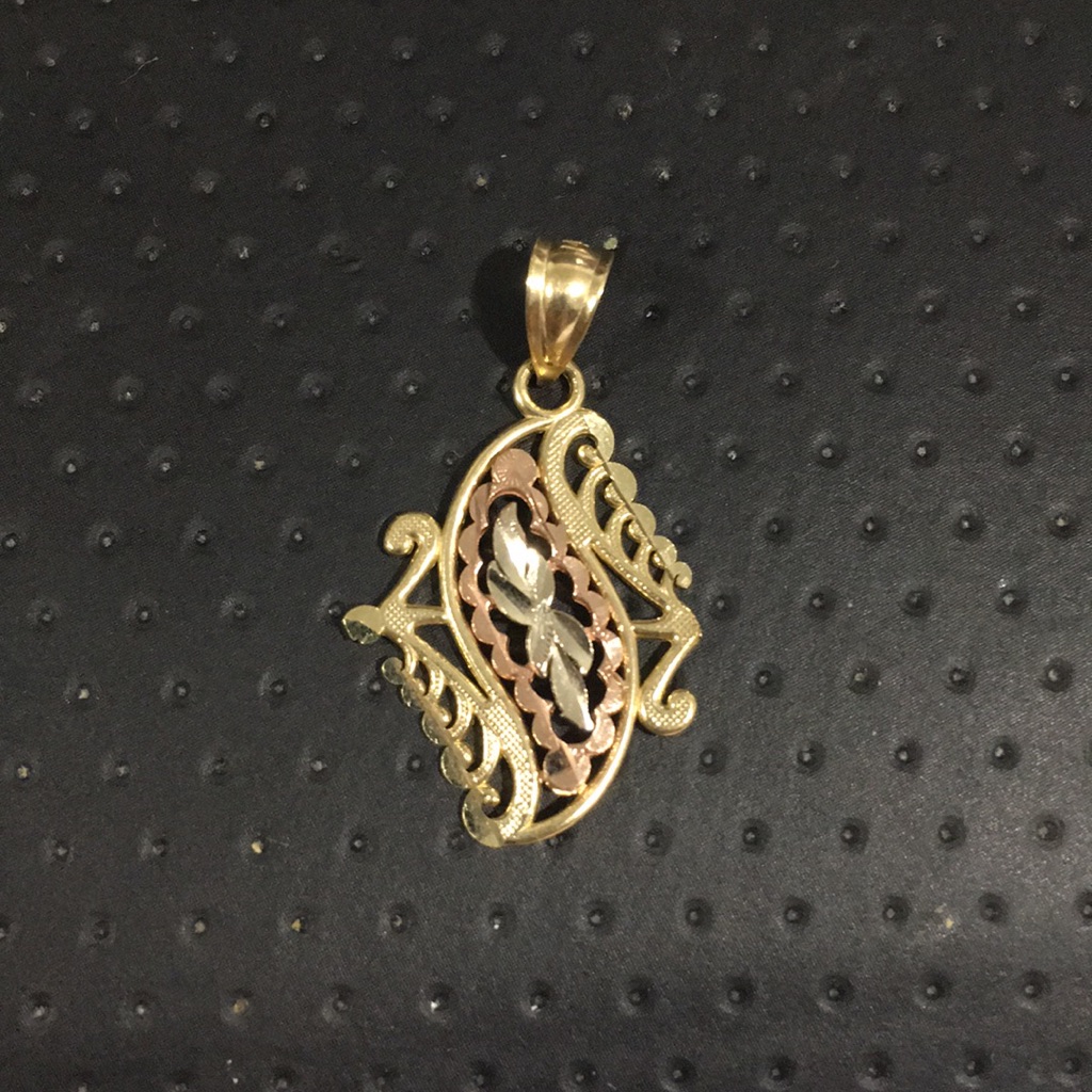 14k Tri Color Gold Beautiful Unique Charm